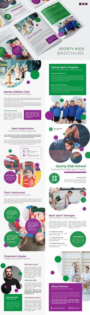 دانلود بروشور تبلیغاتی مدرسه ورزشی کودکان