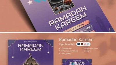 طرح لایه باز تراکت و پوستر ماه رمضان