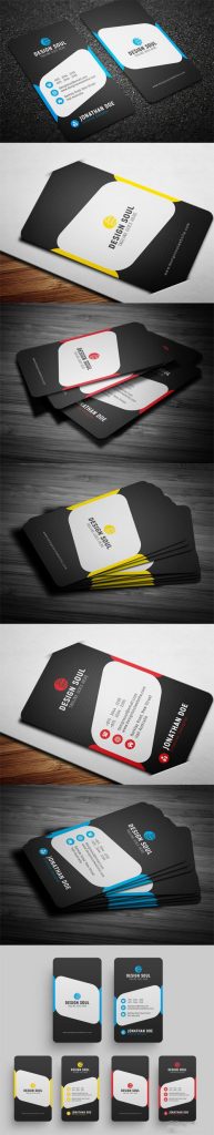 کارت ویزیت عمودی در چهار رنگ