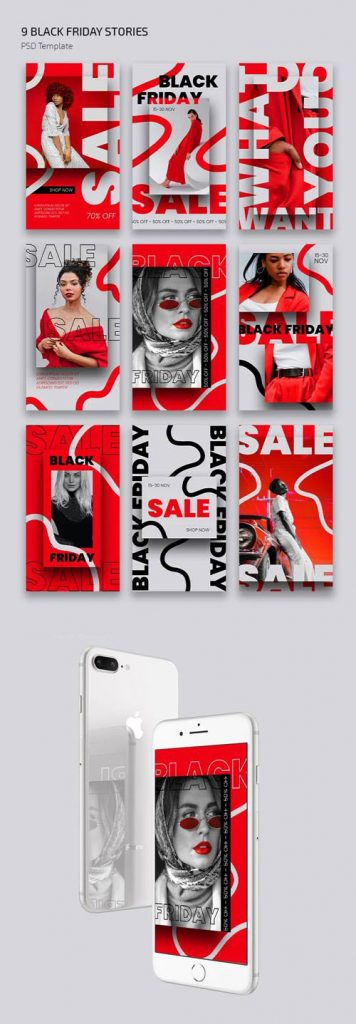 دانلود استوری لایه باز اینستاگرامی با موضوع بلک فرایدی