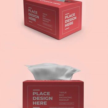 دانلود موکاپ جعبه دستمال کاغذی