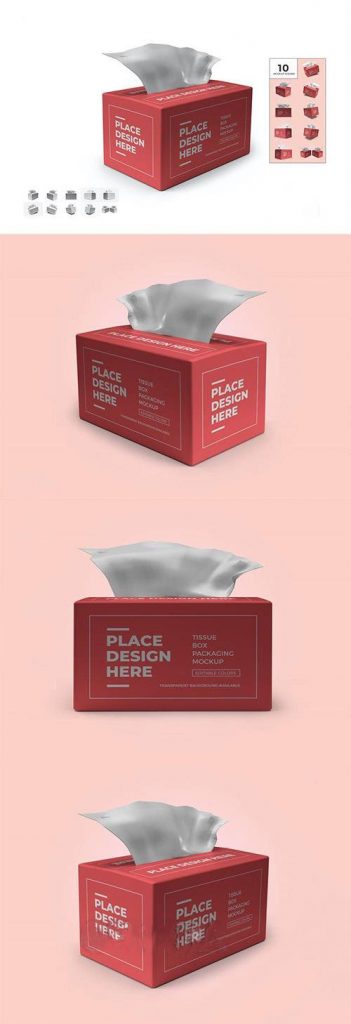 دانلود موکاپ جعبه دستمال کاغذی