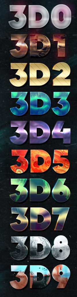 دانلود 10 استایل لایه باز مختلف متن در فتوشاپ