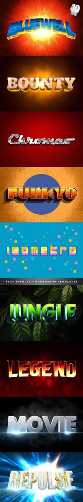 دانلود 10 استایل متن سه بعدی لایه باز