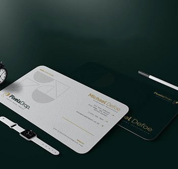 کارت ویزیت سبز و سفید مینیمال