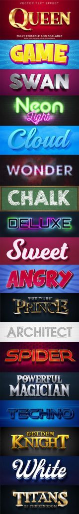 دانلود 18 استایل متنی سه بعدی برای ایلوستریتور