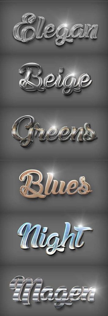 دانلود 10 استایل نقره ای متن در فتوشاپ