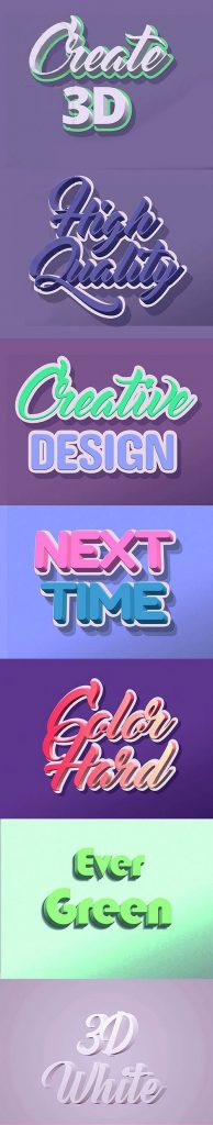 دانلود 10 استایل متنی سه بعدی فتوشاپ