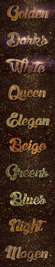 دانلود 10 استایل متنی طلایی سه بعدی لایه باز