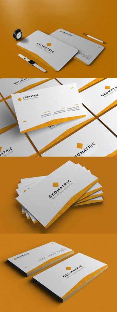 کارت ویزیت سفید طلایی لایه باز