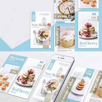 دانلود قالب استوری لایه باز اینستاگرام با موضوع شیرینی