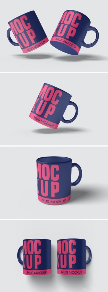 دانلود موکاپ ماگ صورتی سرامیکی