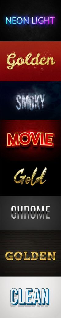 دانلود 8 استایل متنی سه بعدی برای فتوشاپ