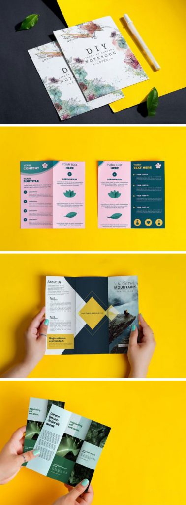 دانلود بروشور لایه باز زرد در فتوشاپ