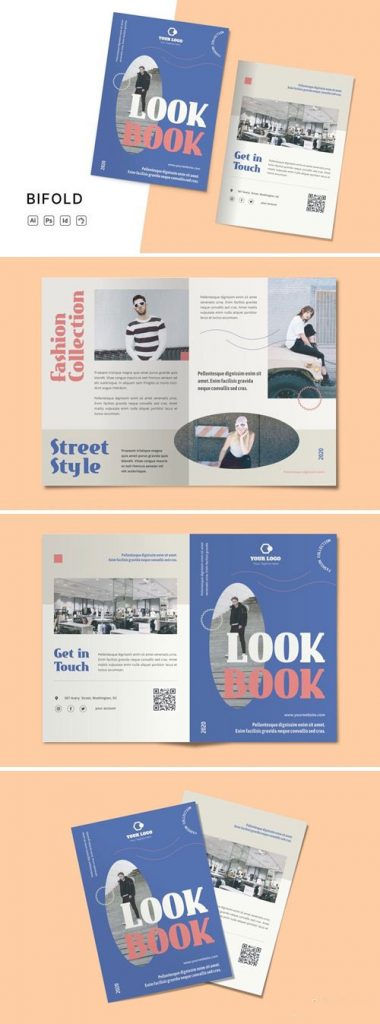 دانلود بروشور لایه باز آبی و سفید ساده