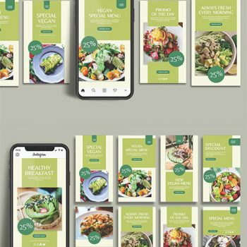 دانلود قالب استوری اینستاگرام با موضوع غذا