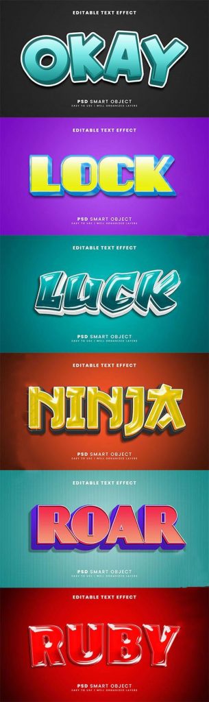 دانلود 6 استایل متن در فتوشاپ