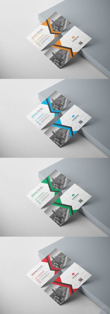 کارت ویزیت لایه باز در 4 رنگ مختلف