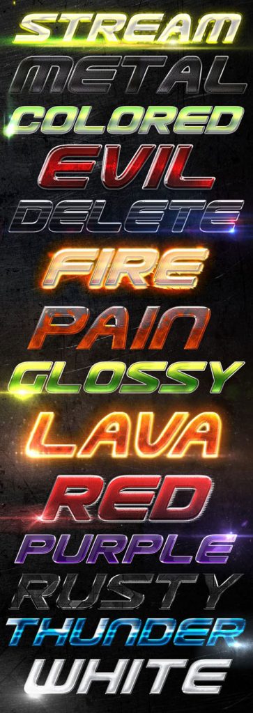 دانلود 15 استایل درخشان متن در فتوشاپ