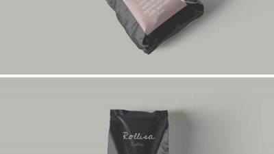 دانلود موکاپ بسته بندی پلاستیکی قهوه
