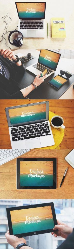 دانلود موکاپ مانیتور و تبلت