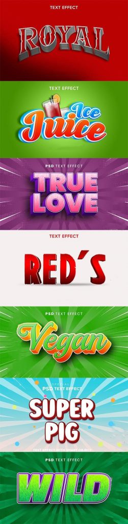 دانلود 7 استایل متن لایه باز در فتوشاپ