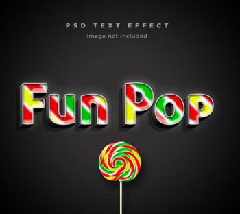 دانلود استایل متن سه بعدی با طرح آبنبات فانتزی