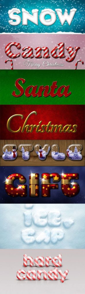 دانلود 8 استایل متن لایه باز با طرح کریسمس