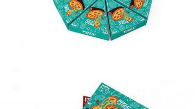 دانلود موکاپ جعبه مثلثی پیتزا رنگی