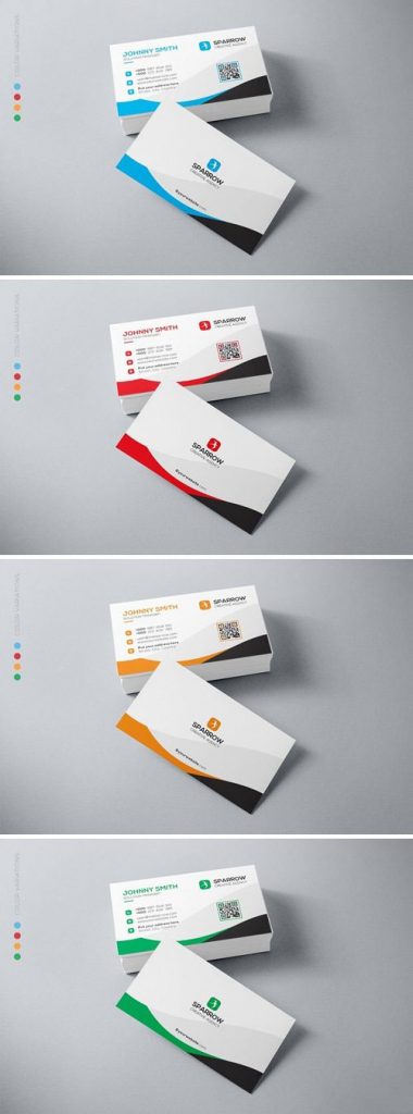 دانلود کارت ویزیت شرکتی قابل ویرایش در 4 رنگ مختلف