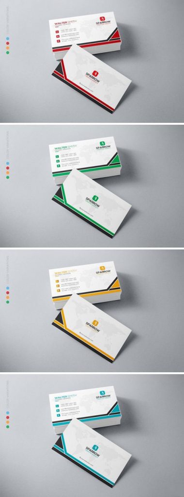 دانلود کارت ویزیت رسمی در 4 رنگ مختلف