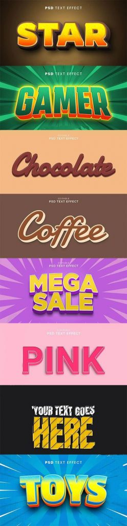 دانلود 9 استایل متن لایه باز در فتوشاپ