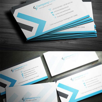 دانلود کارت ویزیت لایه باز آبی رنگ