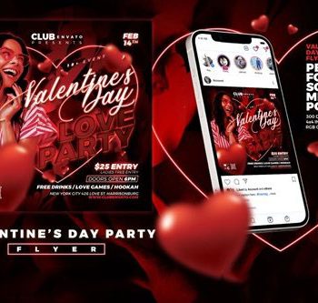 دانلود قالب پست لایه باز اینستاگرامی با موضوع ولنتاین