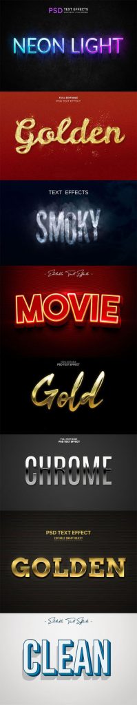 دانلود 8 استایل متن لایه باز فتوشاپ