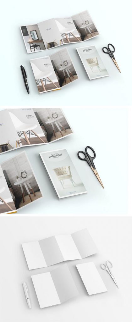 دانلود موکاپ بروشور 4 لت در فتوشاپ