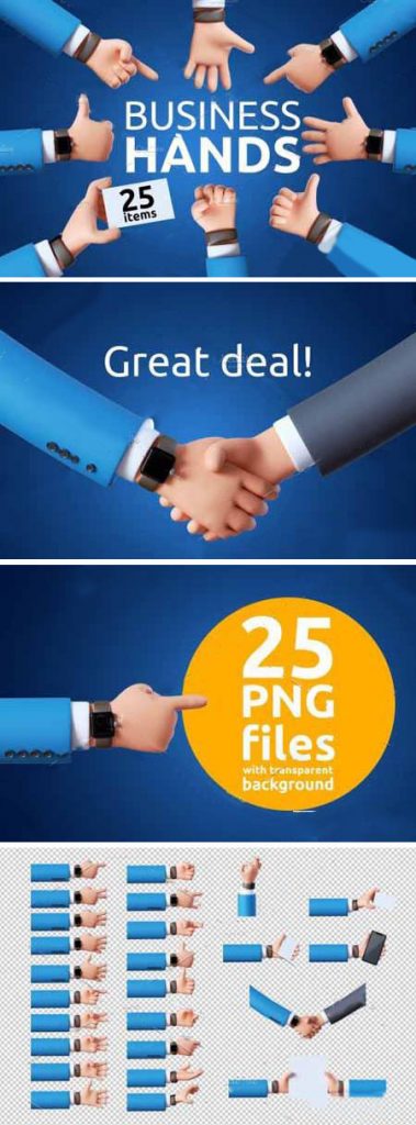 دانلود 25 کاراکتر دست سه بعدی