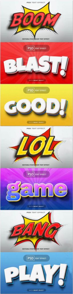 دانلود 7 استایل متن سه بعدی لایه باز