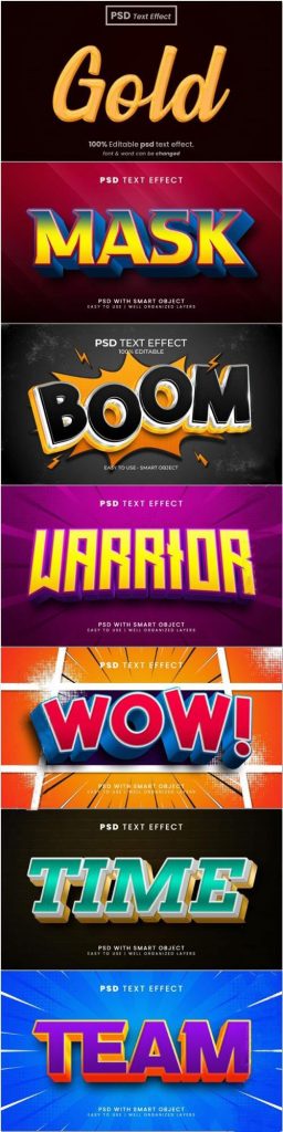 دانلود 7 استایل متن لایه باز سه بعدی