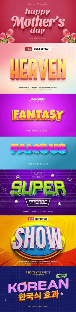 دانلود 7 استایل متن لایه باز سه بعدی