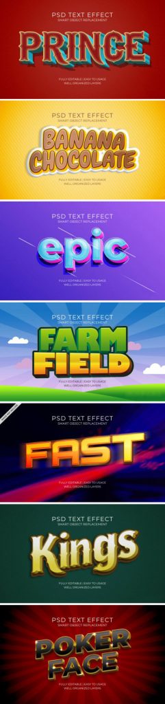 دانلود 7 استایل متن لایه باز سه بعدی جذاب