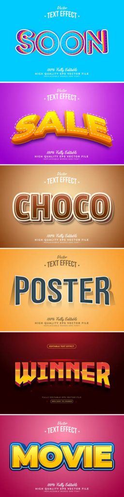 دانلود 6 استایل متن لایه باز سه بعدی