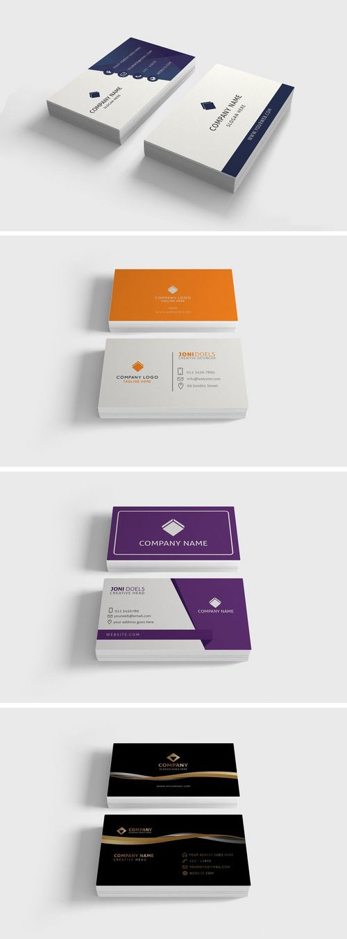 4 کارت ویزیت لایه باز با طرح های متفاوت