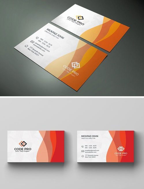 کارت ویزیت لایه باز ساده با 4 رنگ مختلف