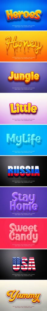 دانلود 10 استایل متن لایه باز سه بعدی