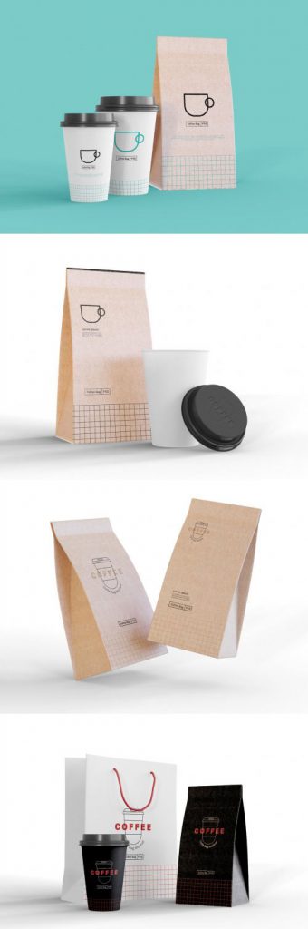دانلود موکاپ بسته بندی قهوه جذاب