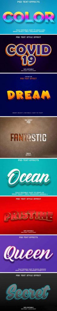 دانلود 12 استایل متن لایه باز سه بعدی