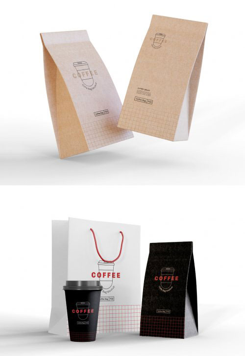 دانلود موکاپ بسته بندی قهوه جذاب