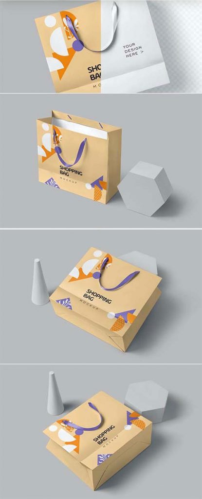 دانلود موکاپ ساک دستی مقوایی