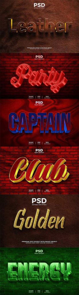 دانلود 7 استایل متن لایه باز سه بعدی